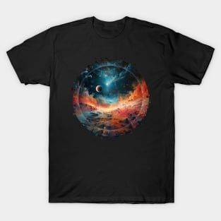 Planetary Glitch Clouds T-Shirt